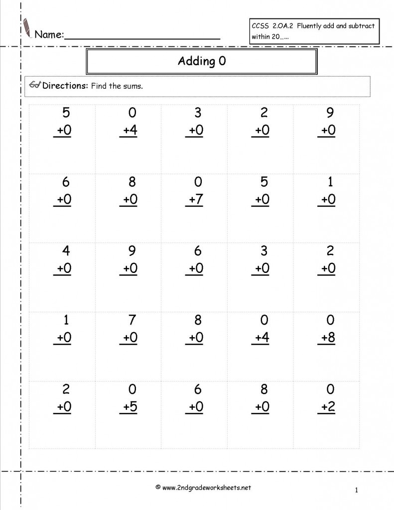 Kindergarten Free Single Digit Addition Worksheets Basic Addition