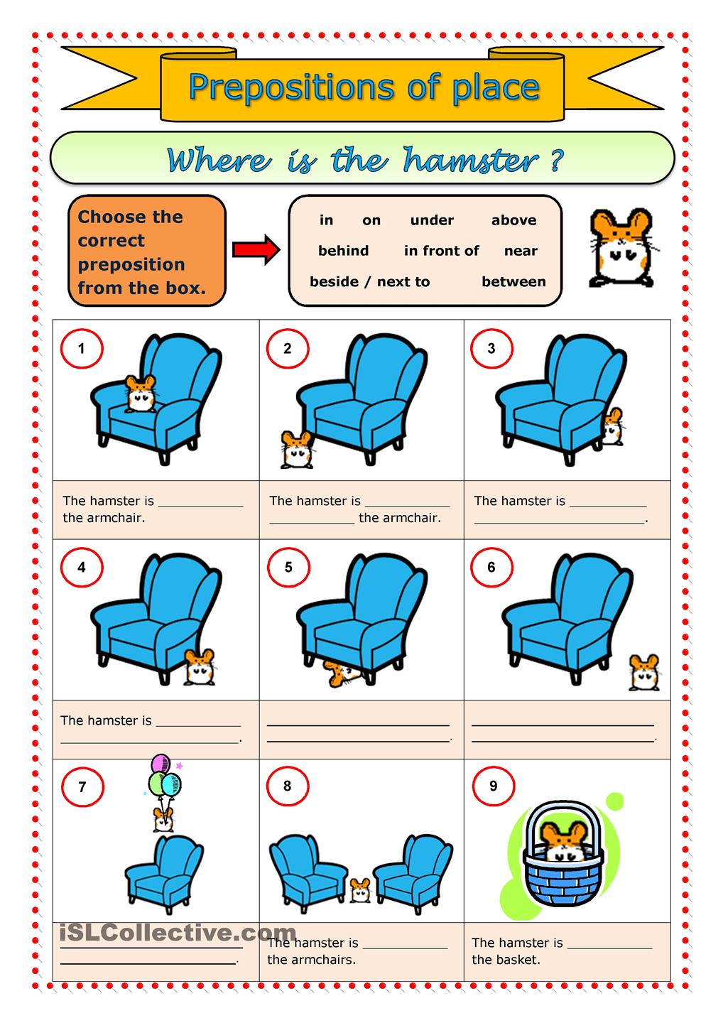 Prepositions Practice Worksheet