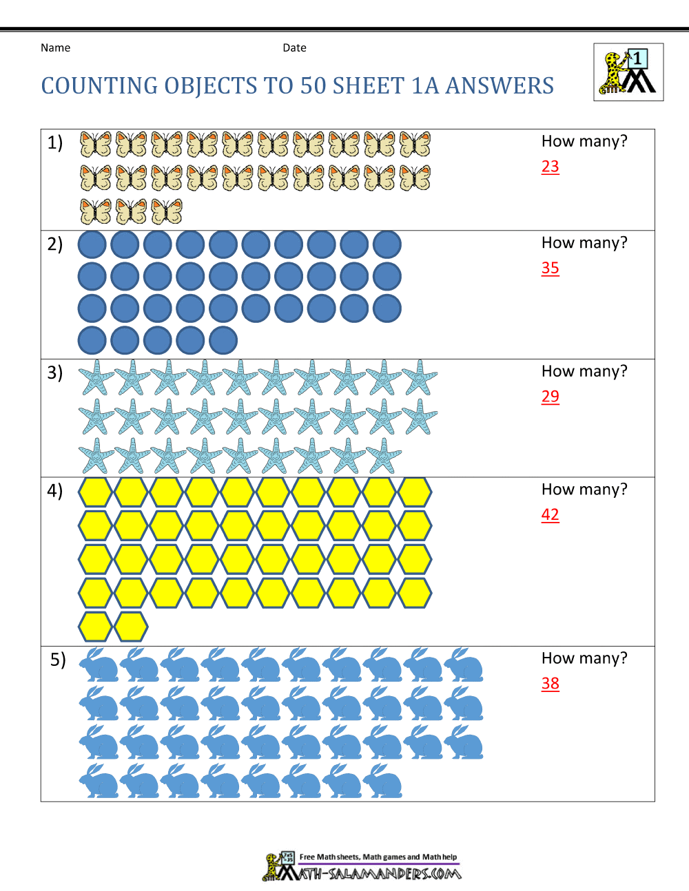 Printable Counting Worksheet – Worksheets Samples