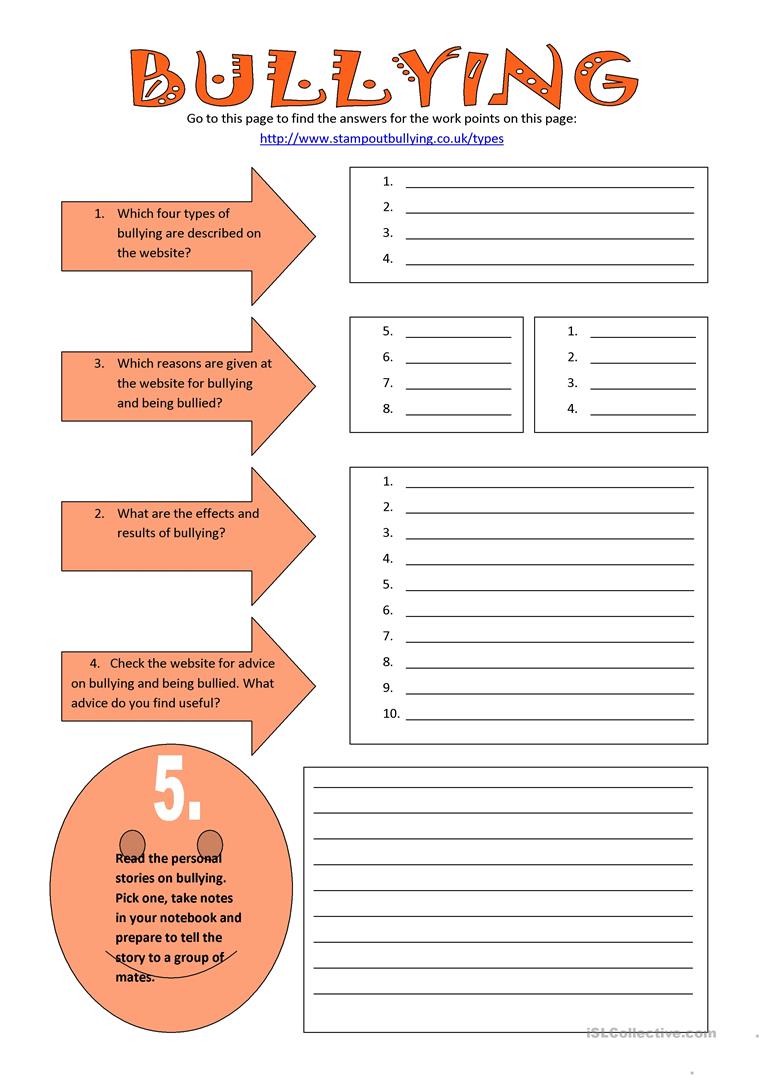 printable-bullying-worksheets