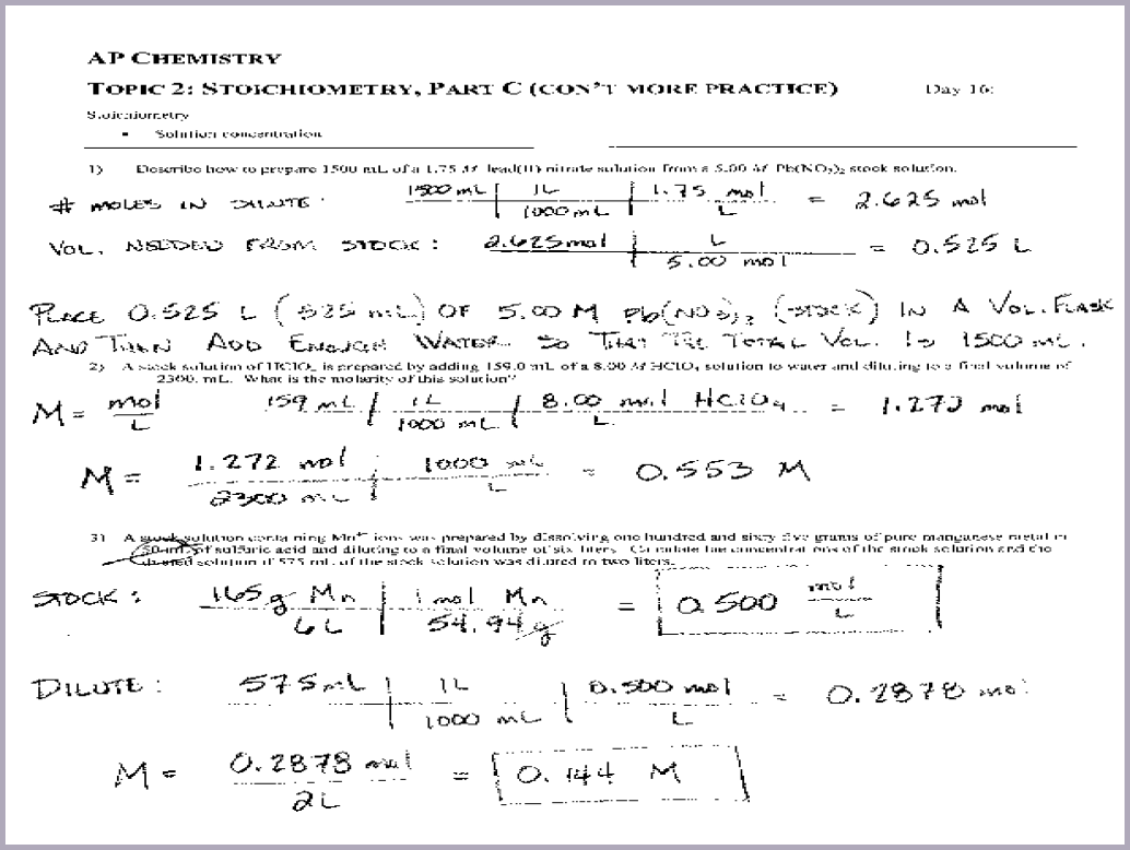 Chemistry Stoichiometry Worksheet Ap Chemistry Topic 2 – Worksheets Samples