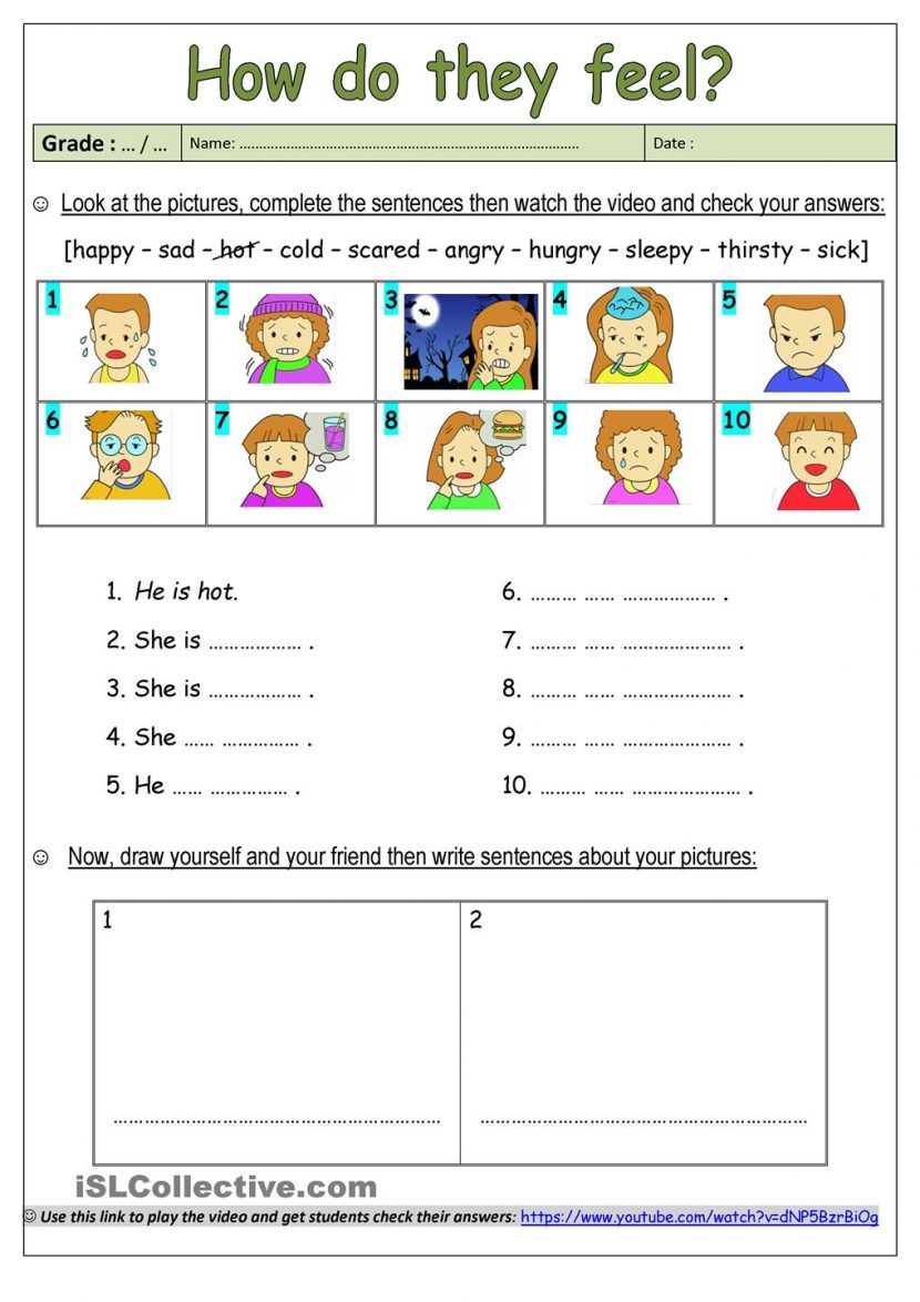 Kindergarten Adjective Worksheets