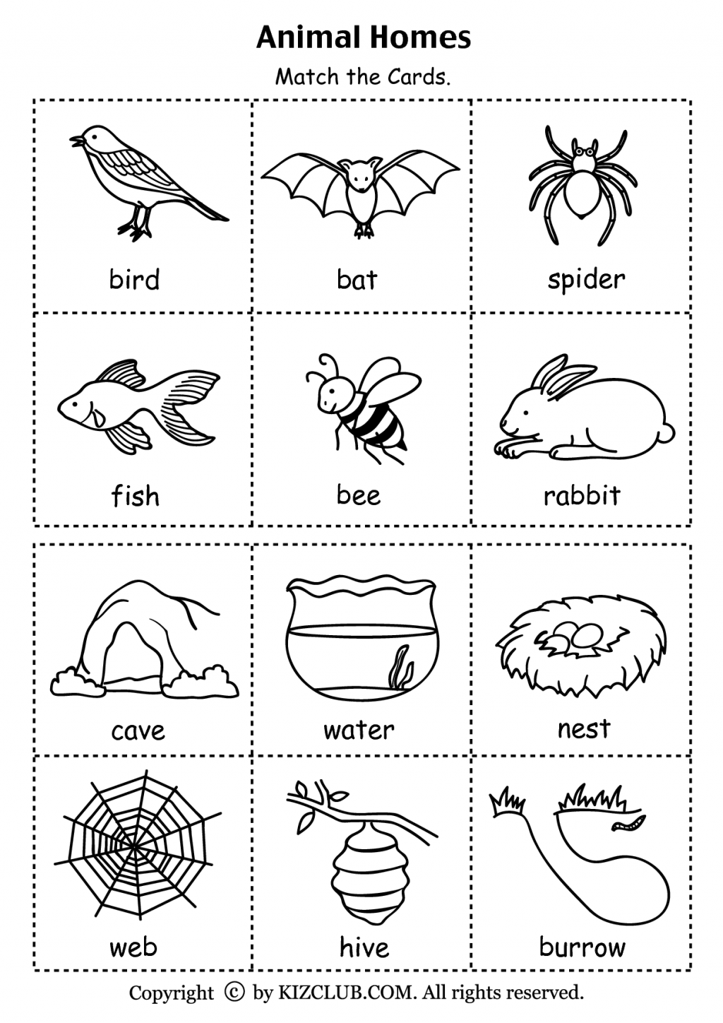 animals-and-habitats-worksheets