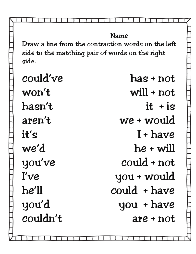 contraction-worksheets-2nd-grade