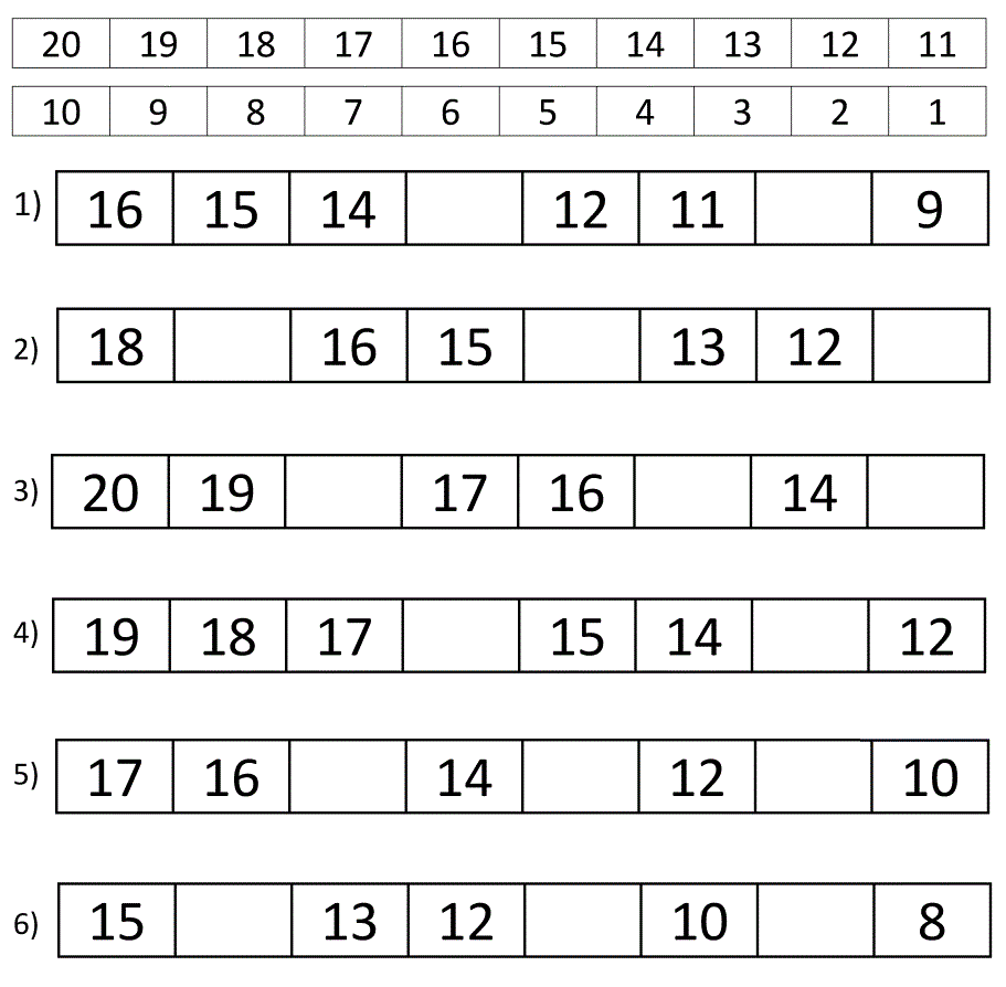 Counting Numbers Backwards Worksheets