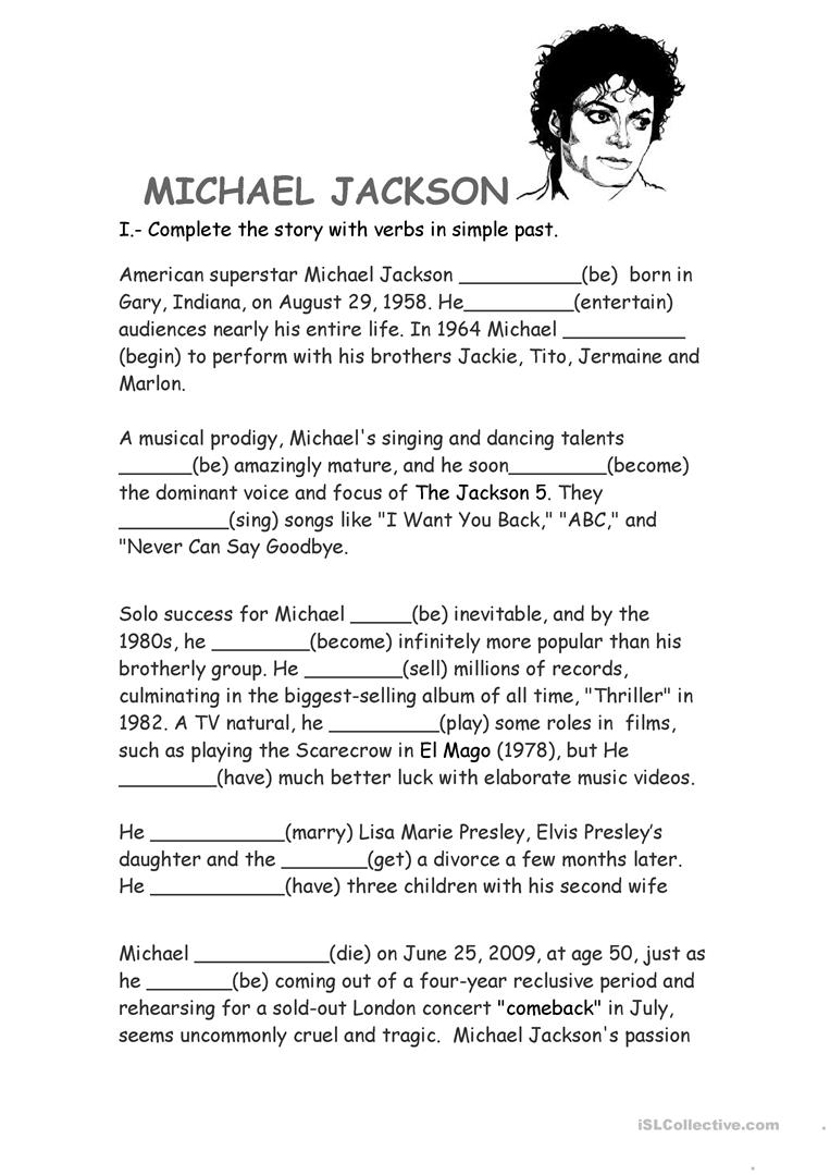 Michael Jackson Biography Worksheet
