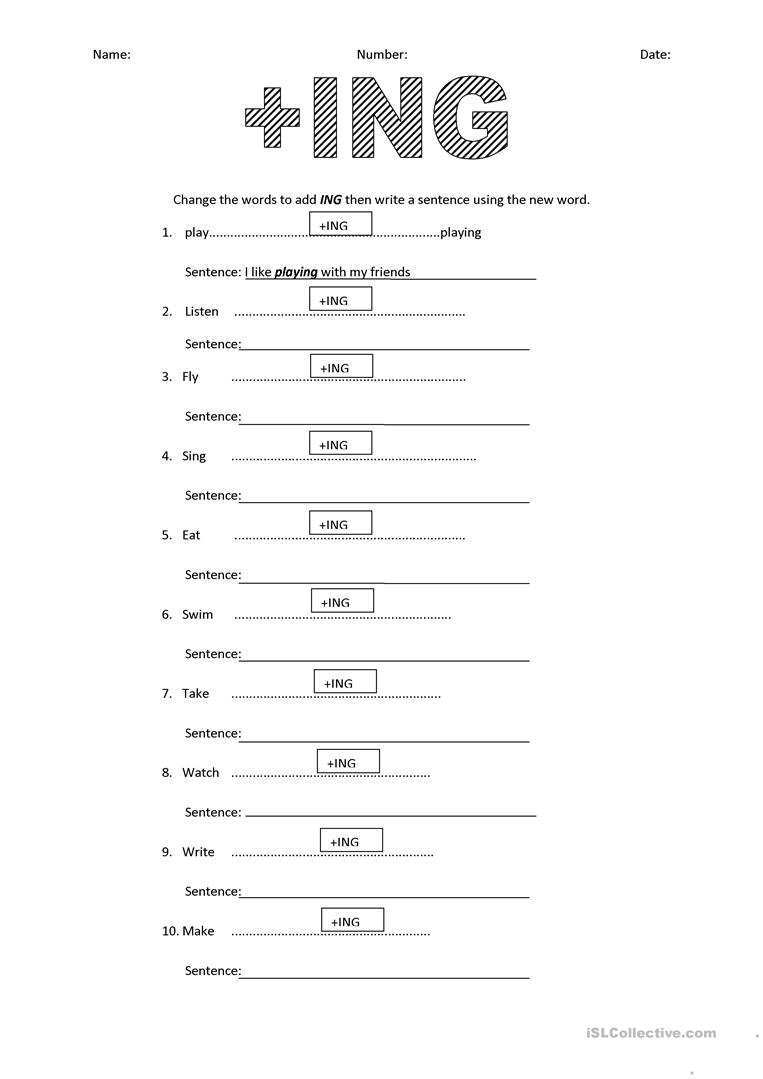 Rules For Adding Ing To Verbs Worksheet