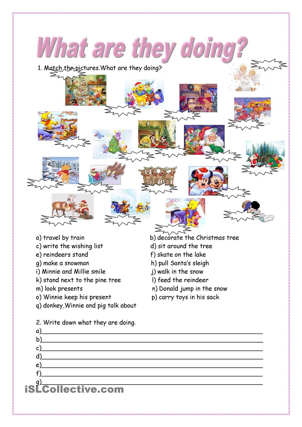 What Are They Doing Present Continuous – Worksheets Samples