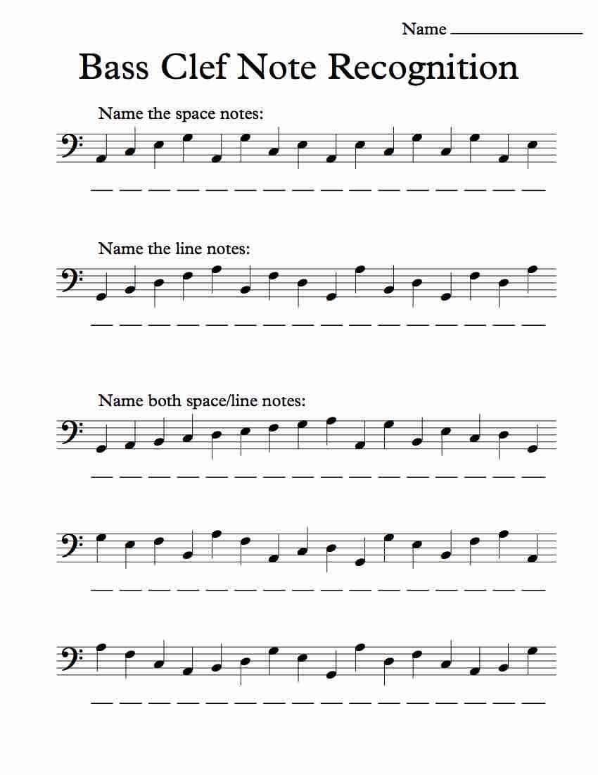 Bass Clef Note Recognition