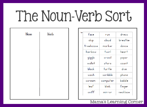 Collection Of Kindergarten Worksheets On Nouns And Verbs