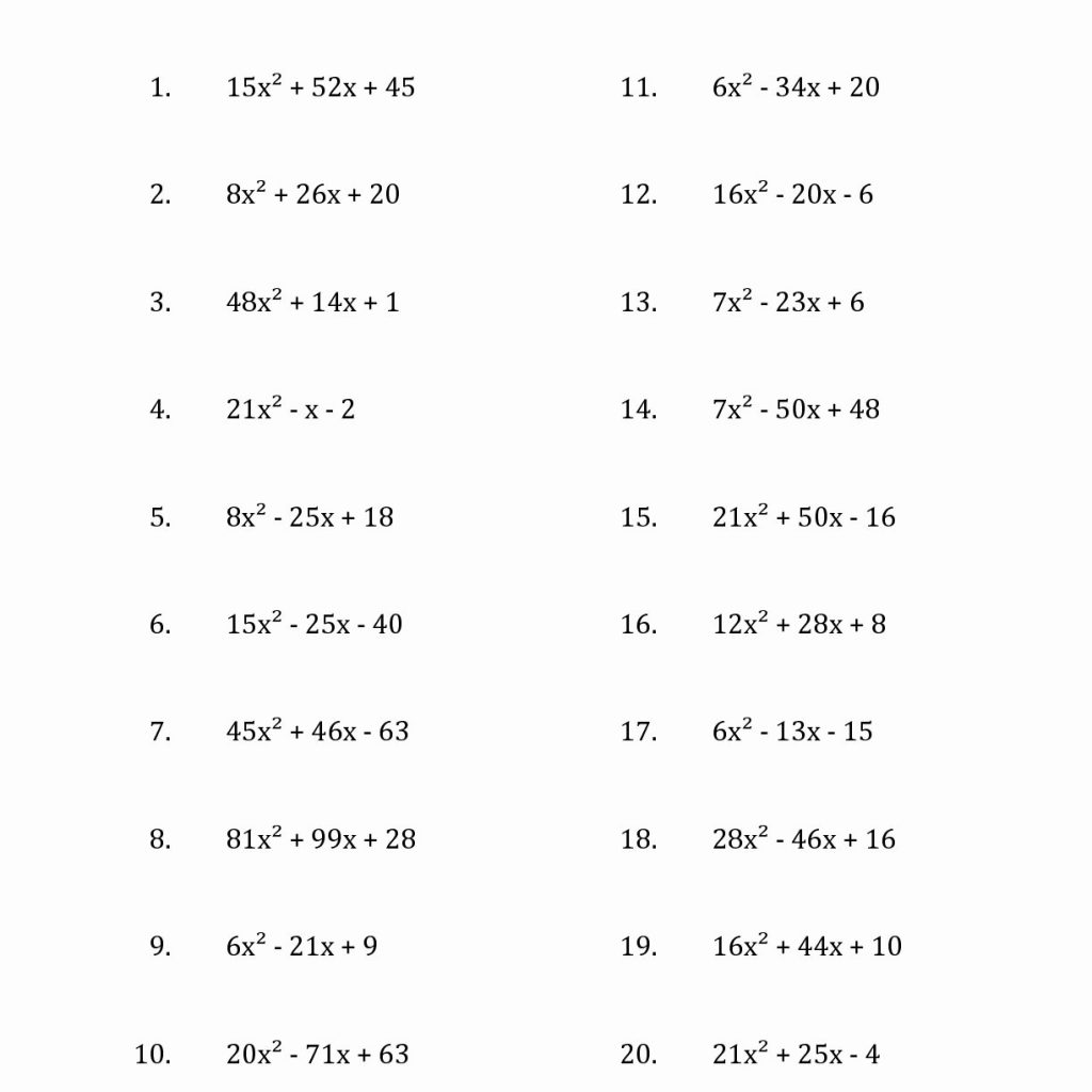 Factoring Polynomials Worksheet Answers 23 Illustration Delicious