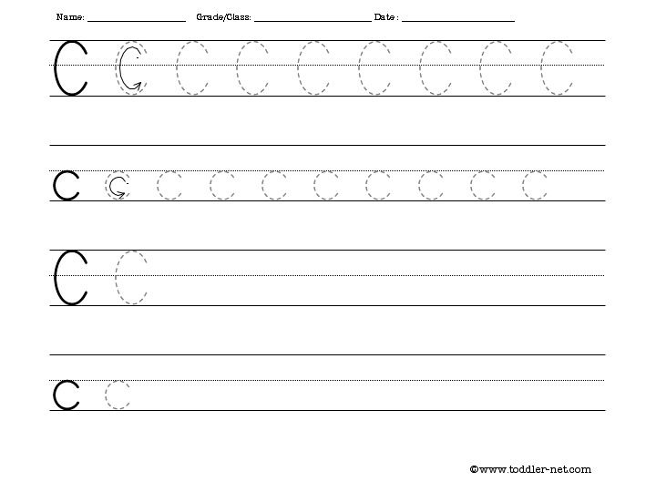 Tracing And Writing Letter C Worksheet