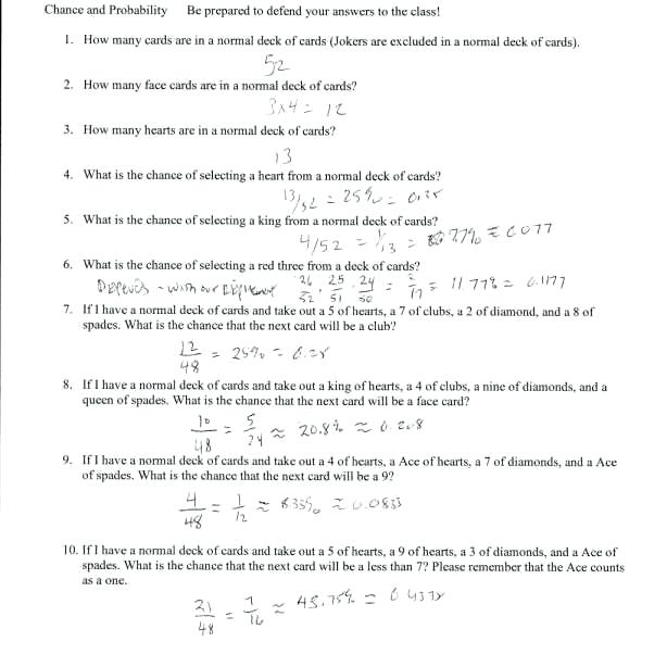 Probability Of Independent Events Worksheet Probability Of Simple