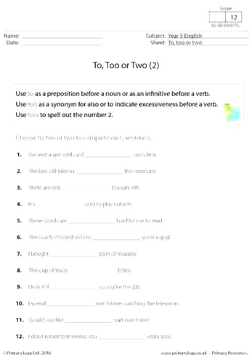Noun Worksheets Sentence Transformations Using Too Enough