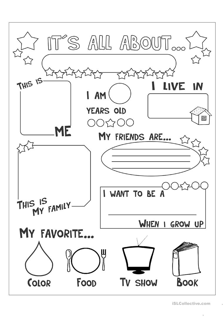 58 Free Esl All About Me Worksheets