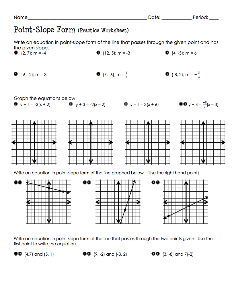 5 3 Practice Slope Intercept Form Answers Images