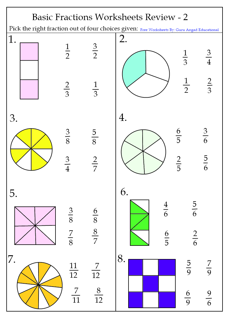 Basic Fractions Worksheets Free Worksheets Library