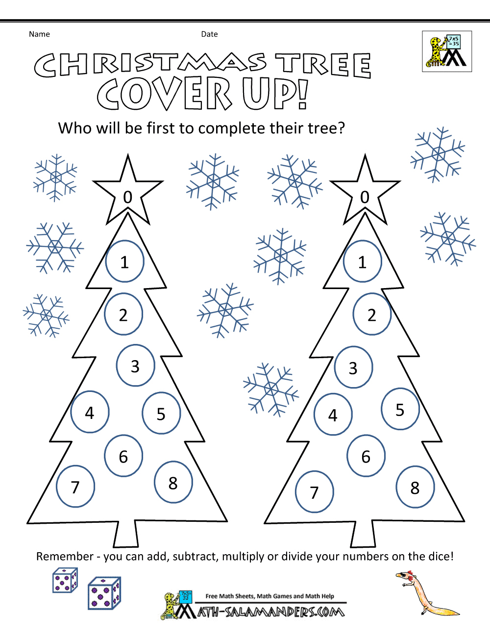 Christmas Math Games Worksheets Kindergarten Esl Maths Tree Cover