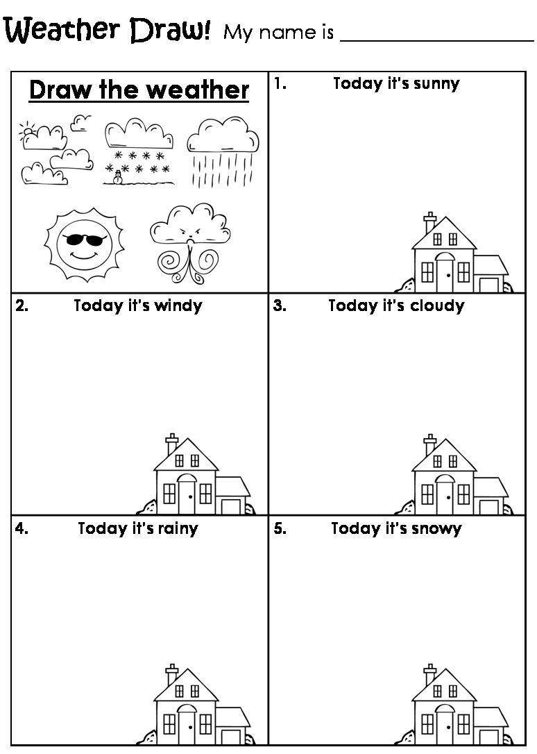 Draw The Weather Worksheet T ~ Koogra