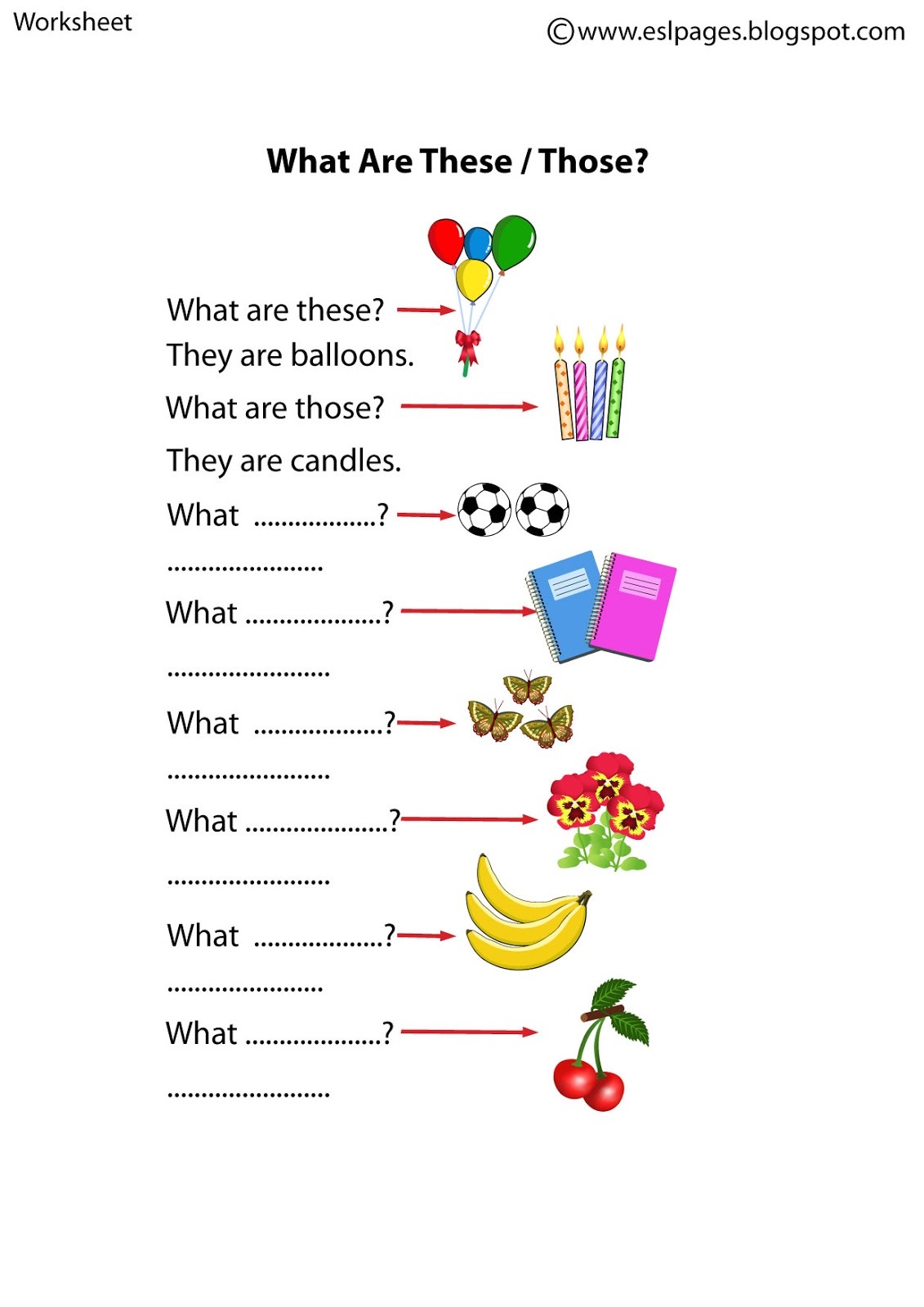Esl Pages  This That These Those Worksheets
