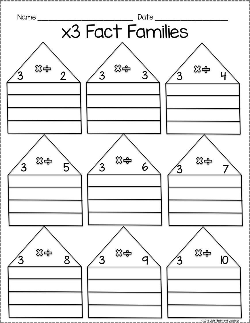 Fact Family Worksheets 3rd Grade Free Worksheets Library