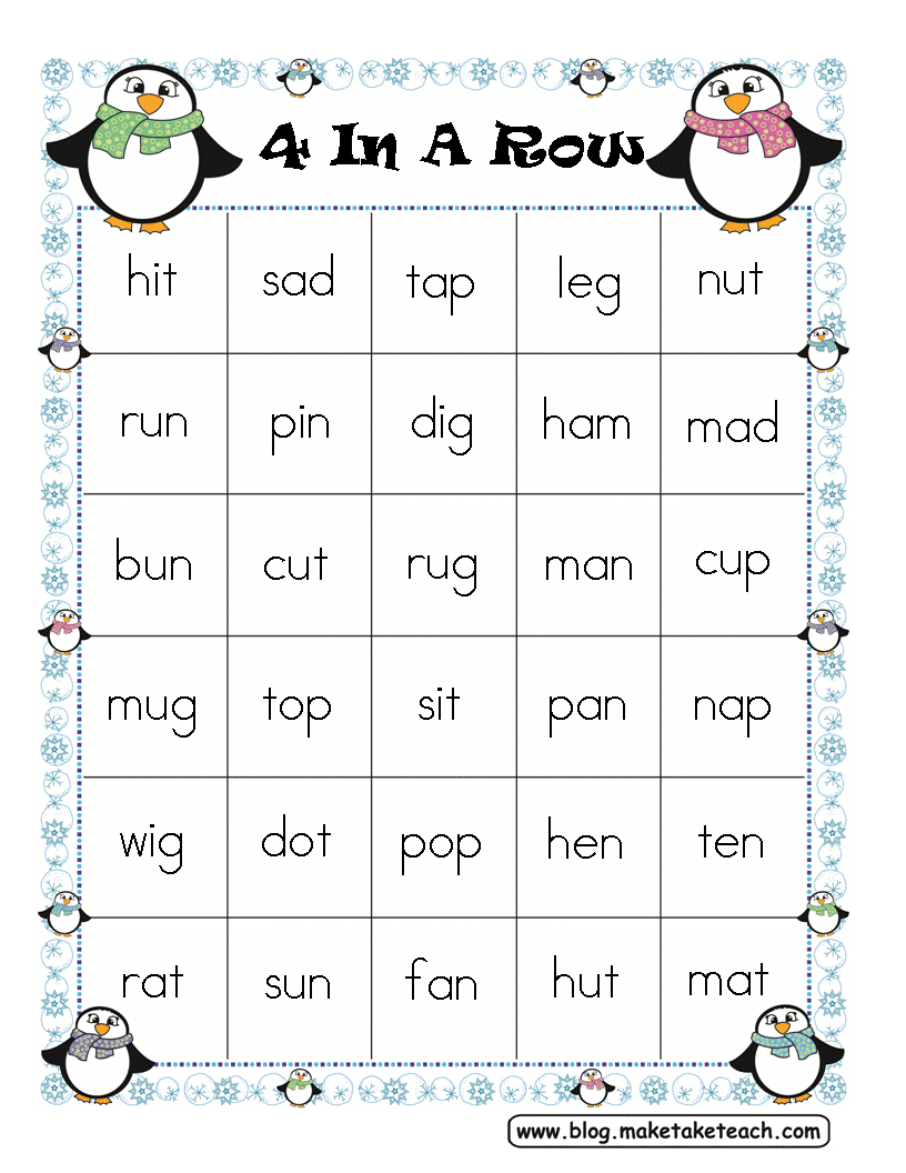 Four In A Row Winter Themed Freebie