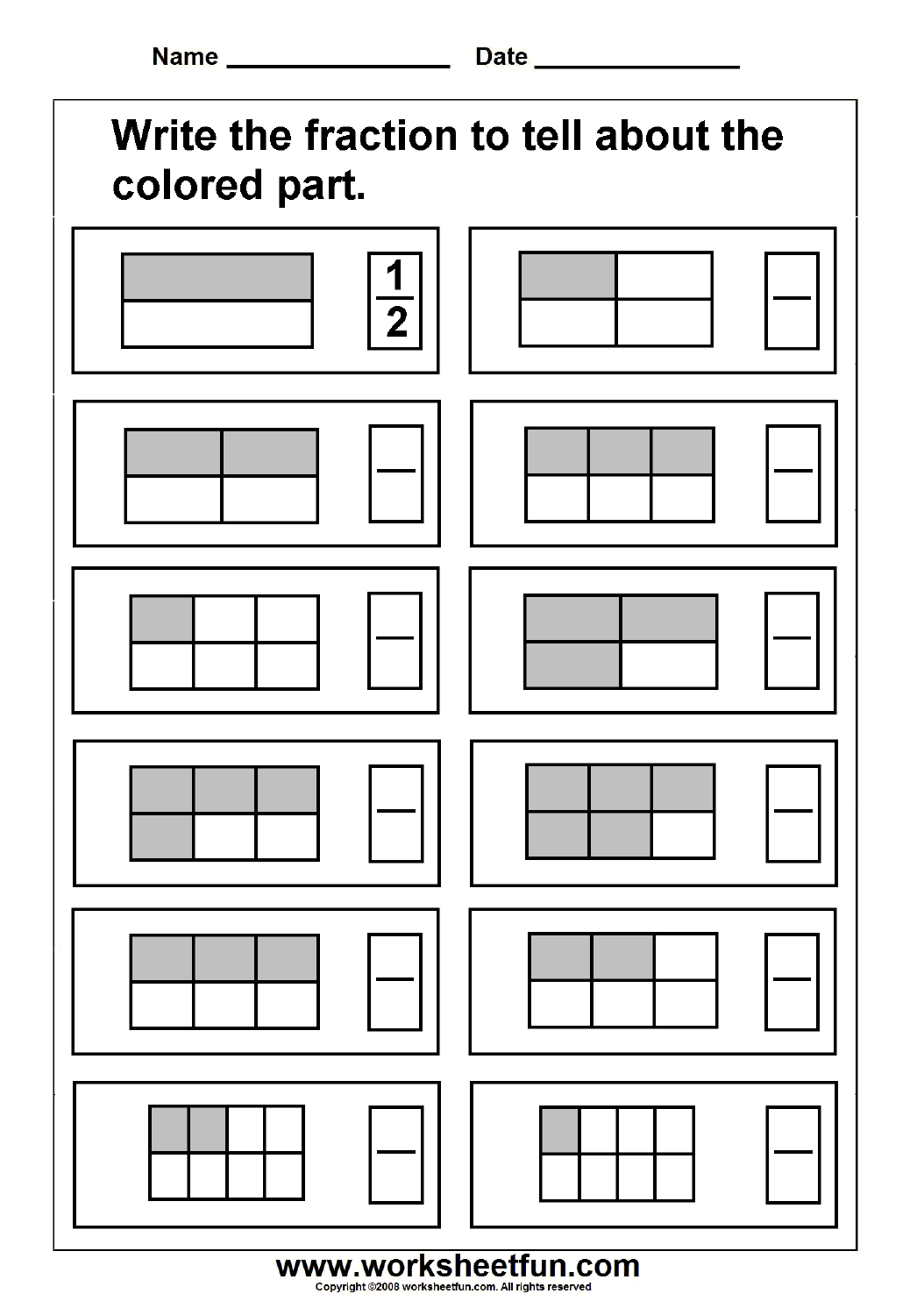 Fraction Model Free Printable Worksheets â Worksheetfun | Worksheets ...