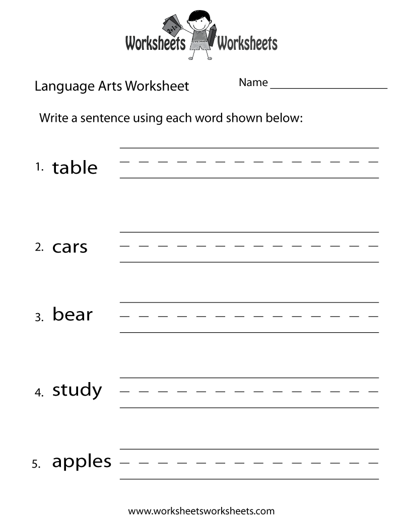 Fun Language Arts Worksheet