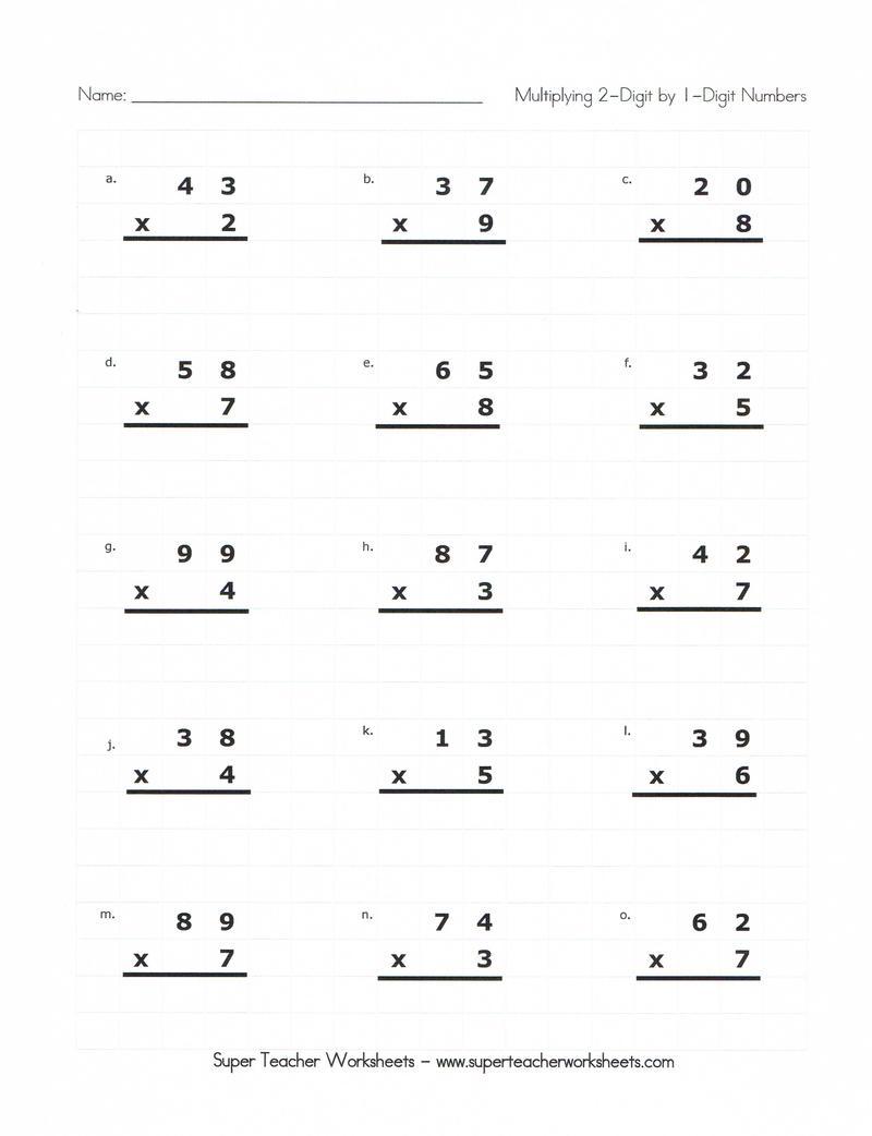 Hard Multiplication 2 Digit Problems Worksheet Practice For By 1