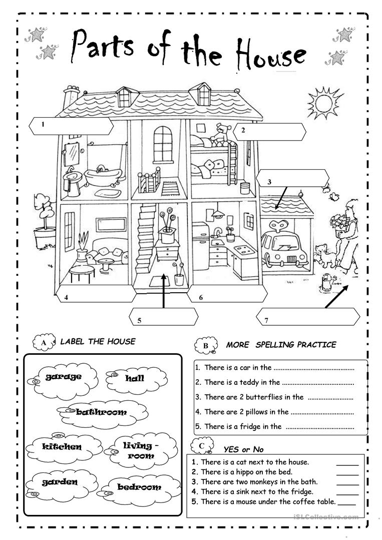 Parts Of The House Worksheet