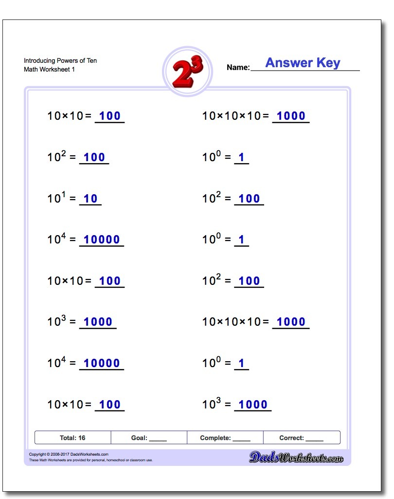 Powers Of Ten And Scientific Notation