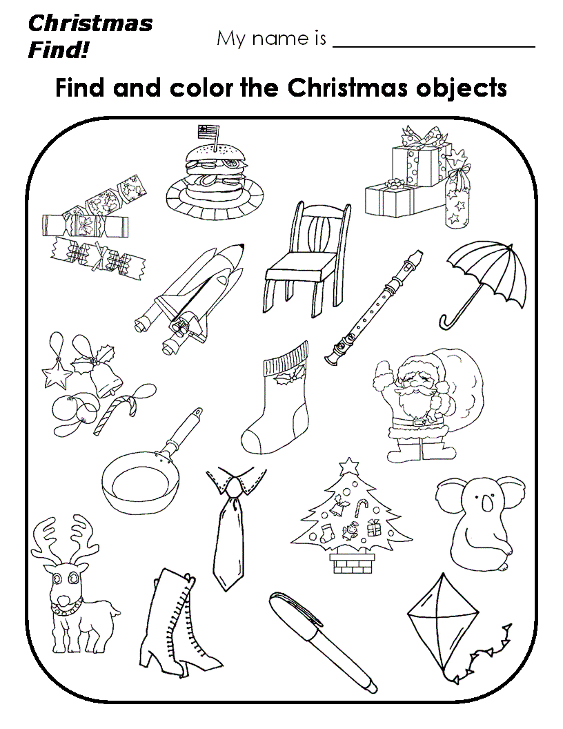Preschool Christmas Worksheets Printables
