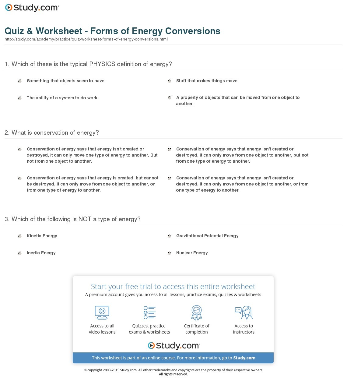Quiz & Worksheet