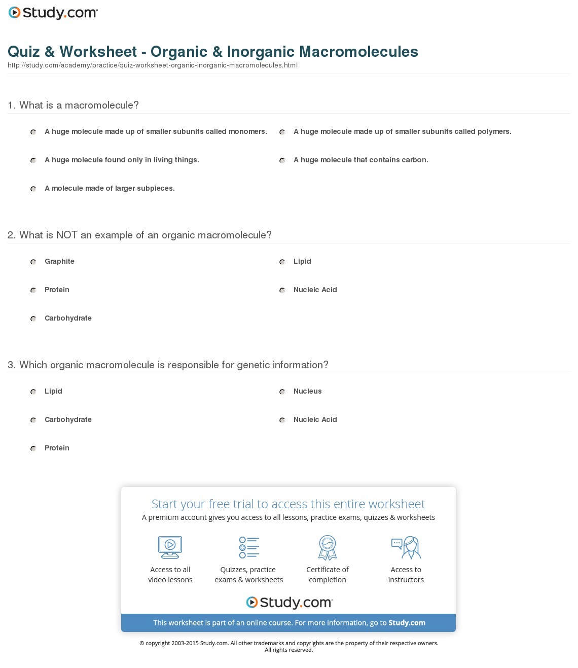Quiz & Worksheet