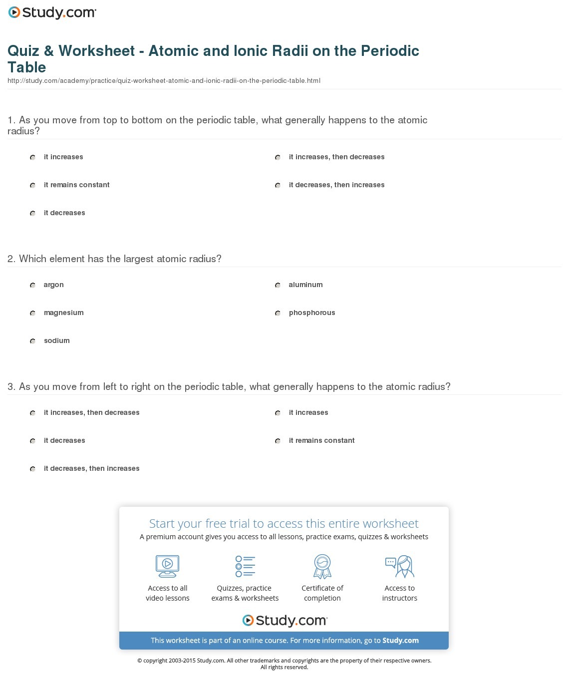 Quiz & Worksheet