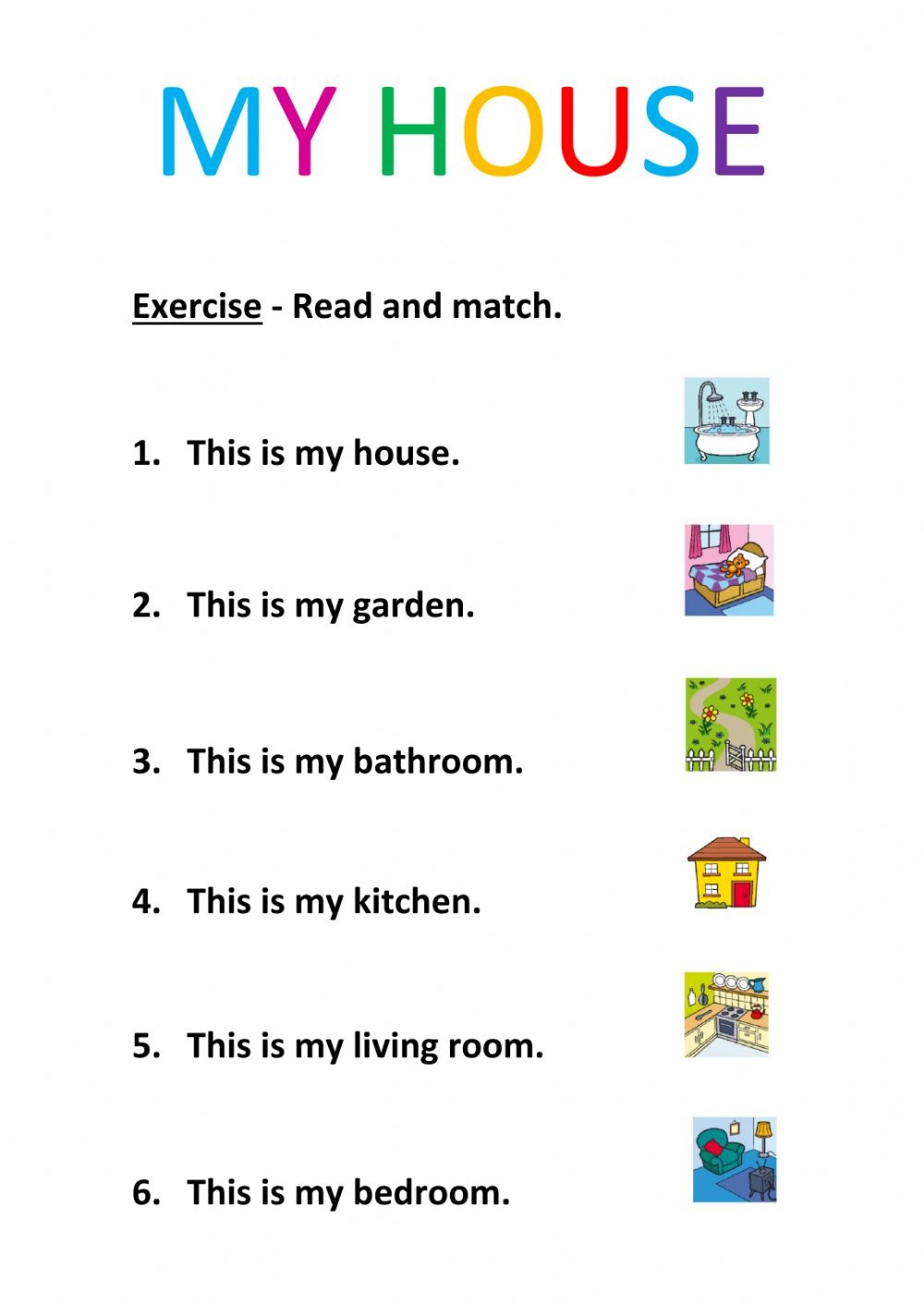 Rooms In The House Interactive Worksheets