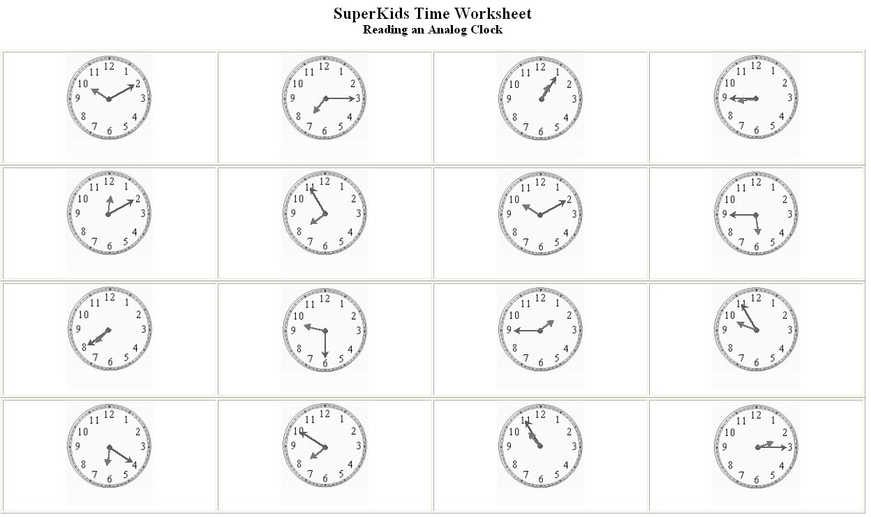 Spanish Time Worksheets Worksheets