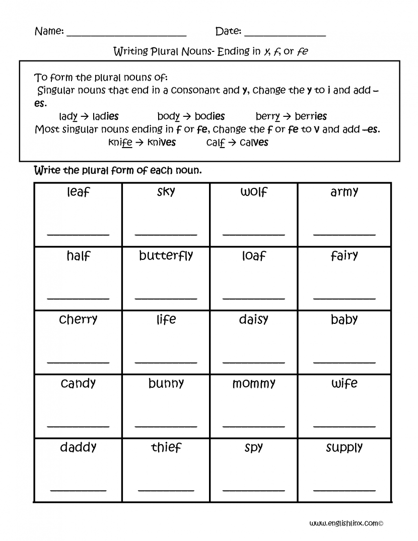 Writing Plural Nouns Worksheets Activities For Kids Worksheets Samples