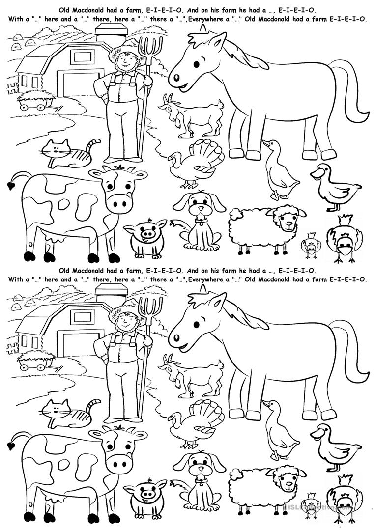 123 Free Esl Farm Animals Worksheets