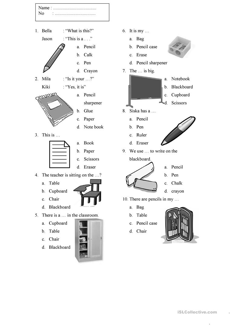 15 Free Esl Classroom Things Worksheets