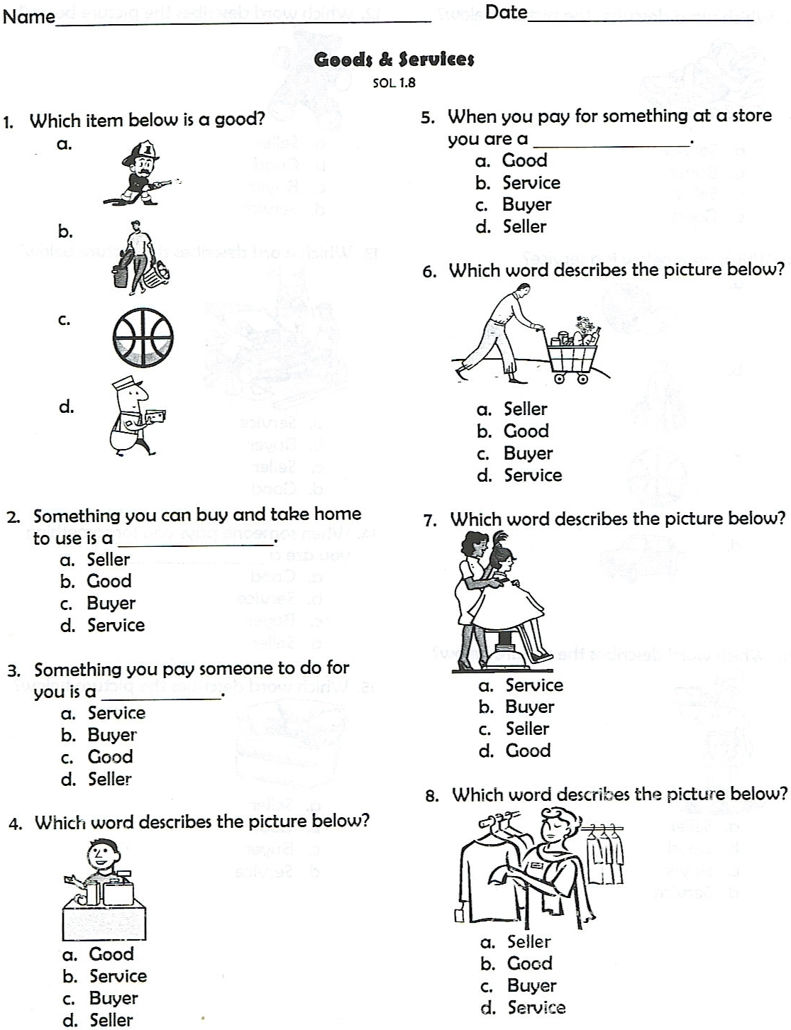 1st Grade Social Studies Worksheets