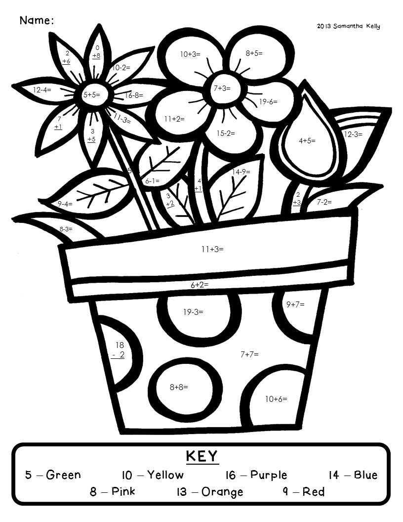 34 Color By Number Addition Worksheets