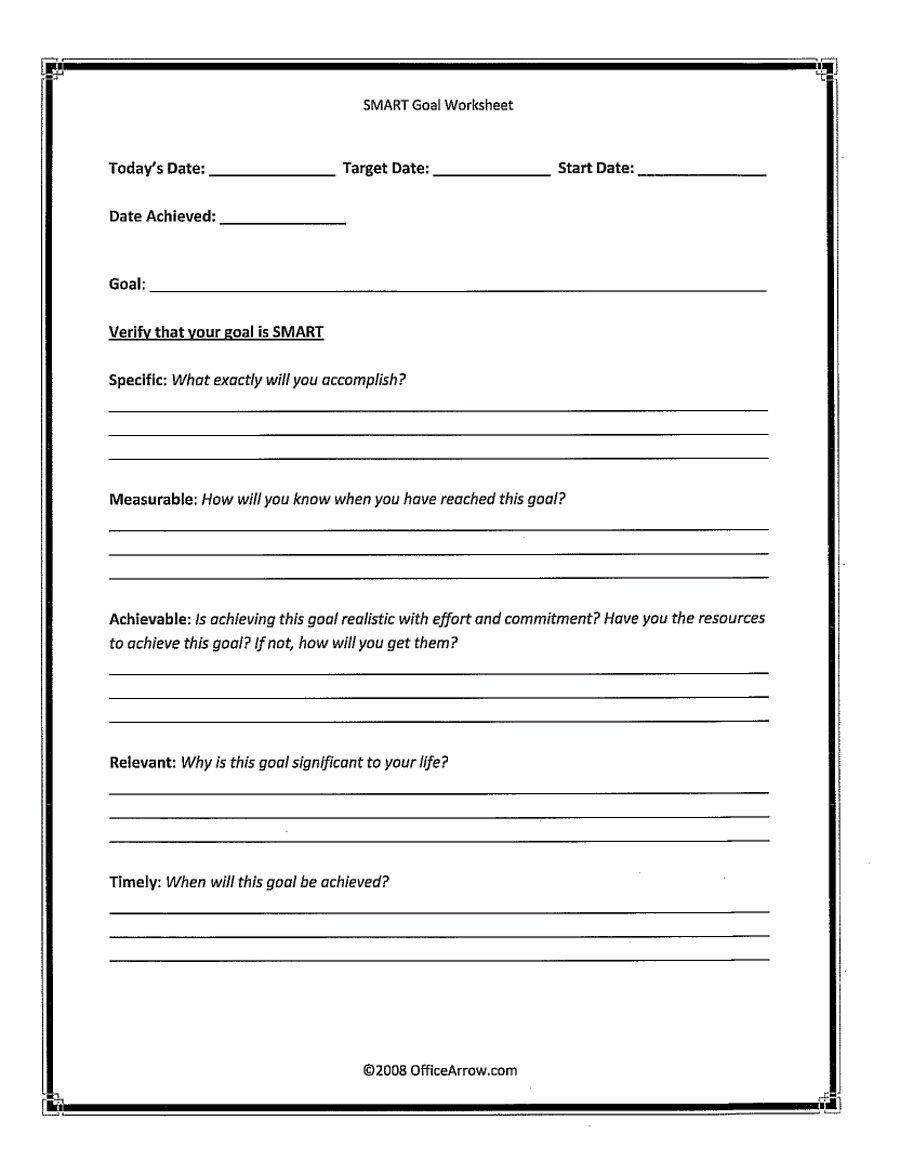 48 Smart Goals Templates, Examples & Worksheets