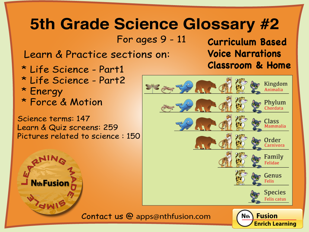 5th Grade Science Glossary  2 Ipad App   Learn And Practice