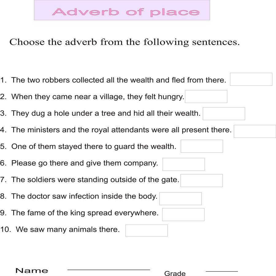 adverb-of-place-worksheets