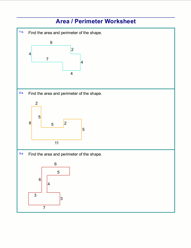 Area And Perimeter Worksheets (rectangles And Squares)