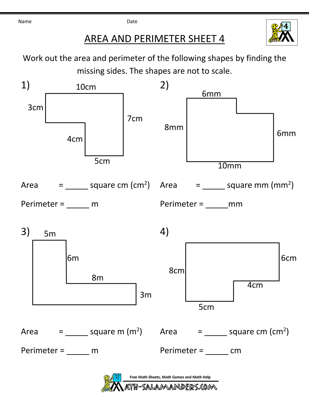 Area Worksheets