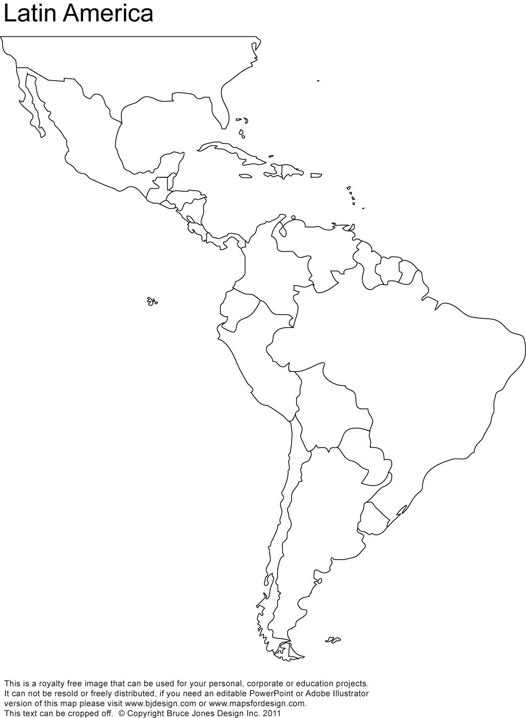 Blank Latin America Map
