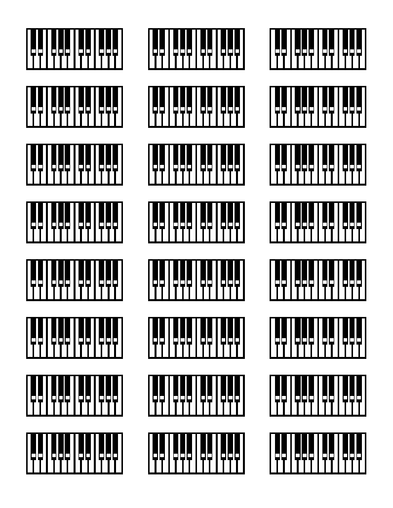 Blank Piano Keyboard Worksheets