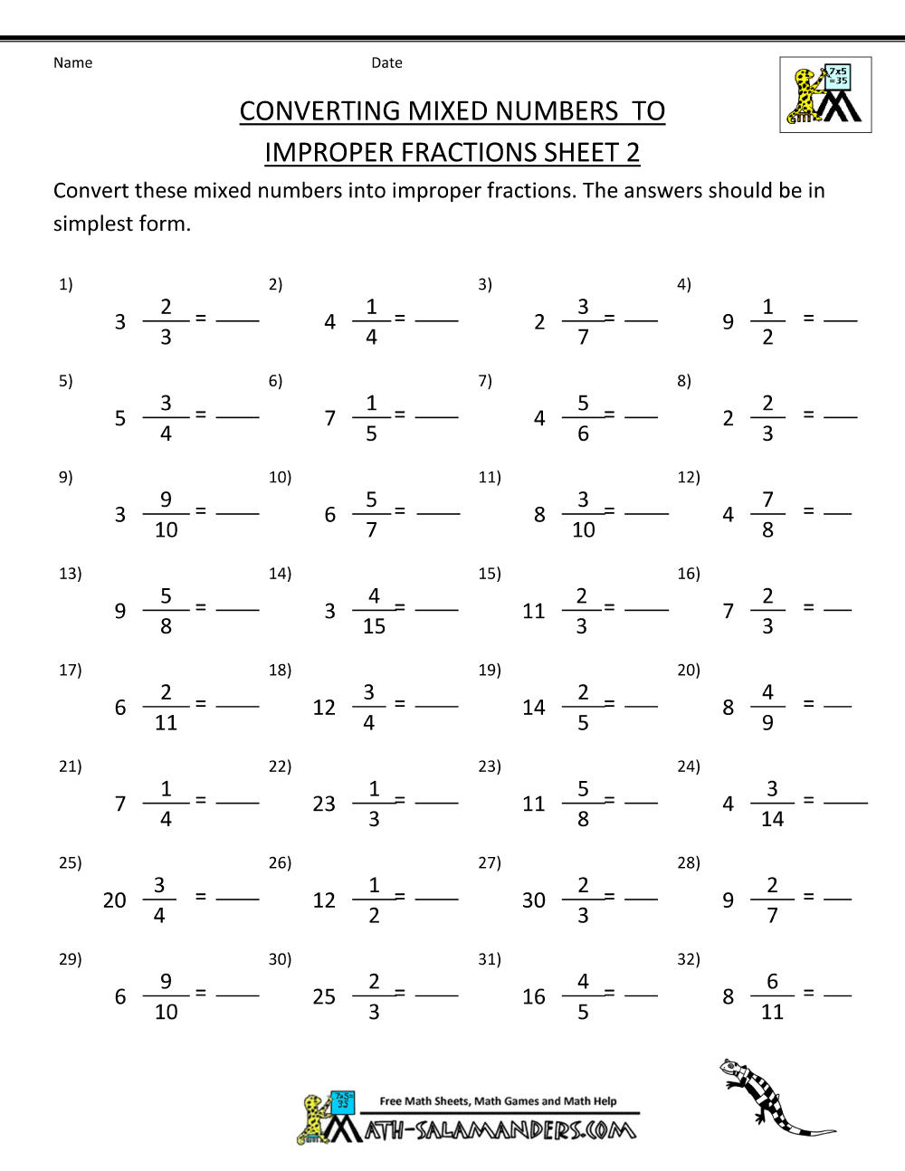 Convert Improper Fraction